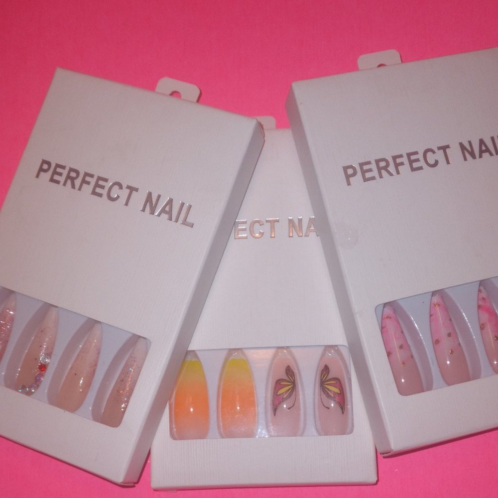 3 Pack Press On Nails Set